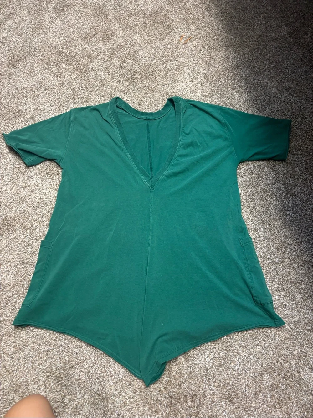 Free People Green Short Sleeve Romper